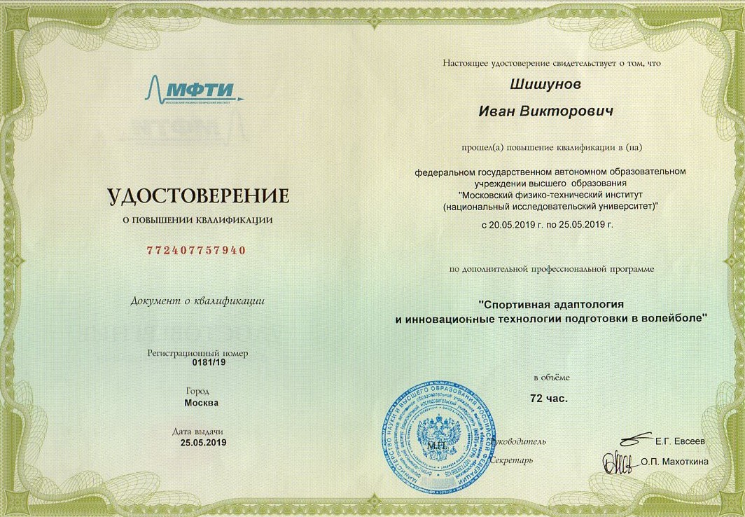 Повышение квалификации по программе 